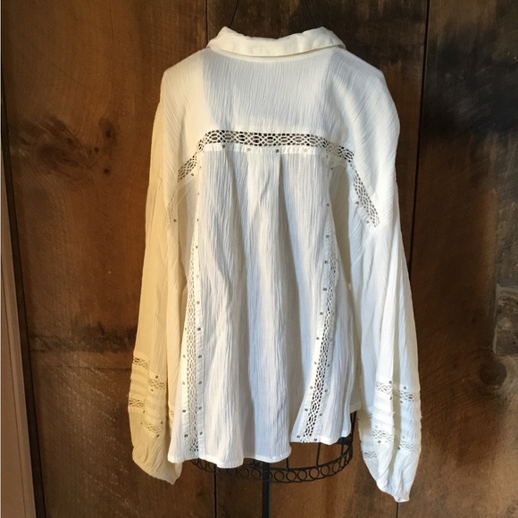 Free People Crochet Button Down - Picture 3 of 5